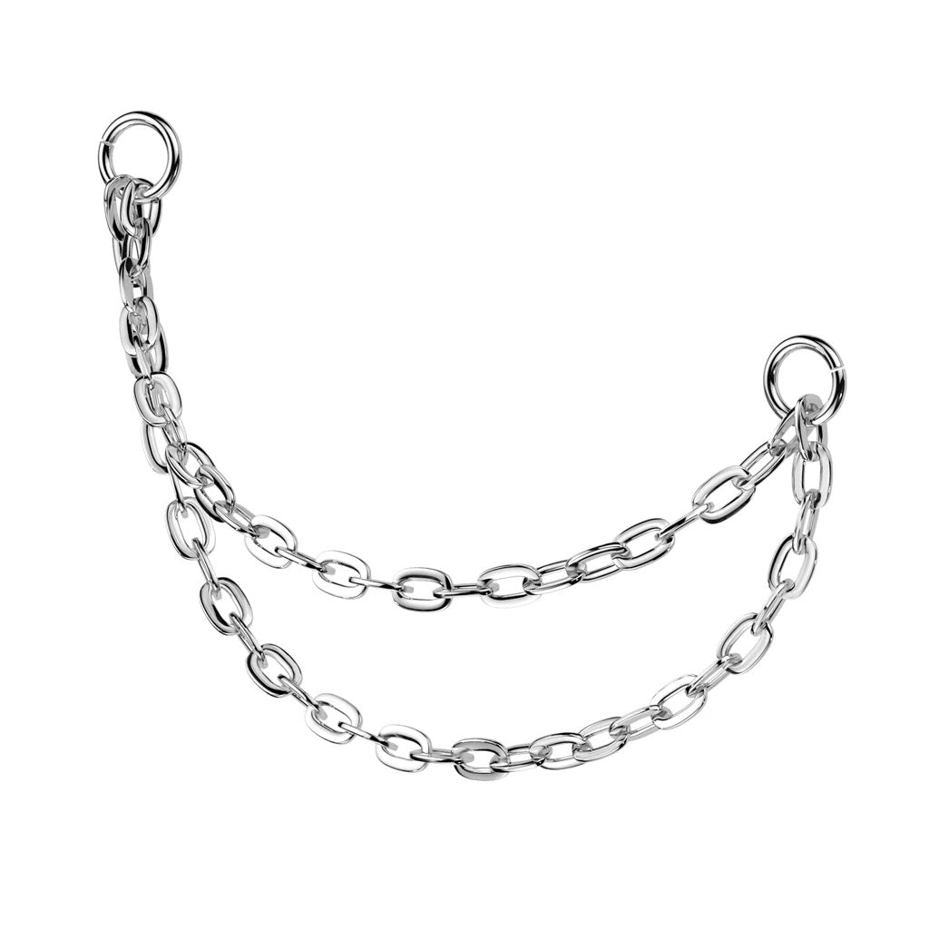 316L Surgical Steel Piercing Double Chain Connector