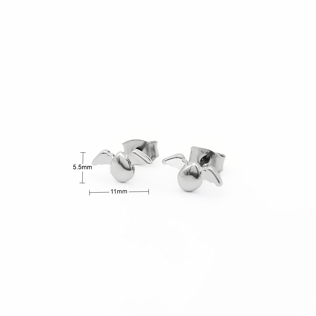 Winged Teardrop Stud Earrings