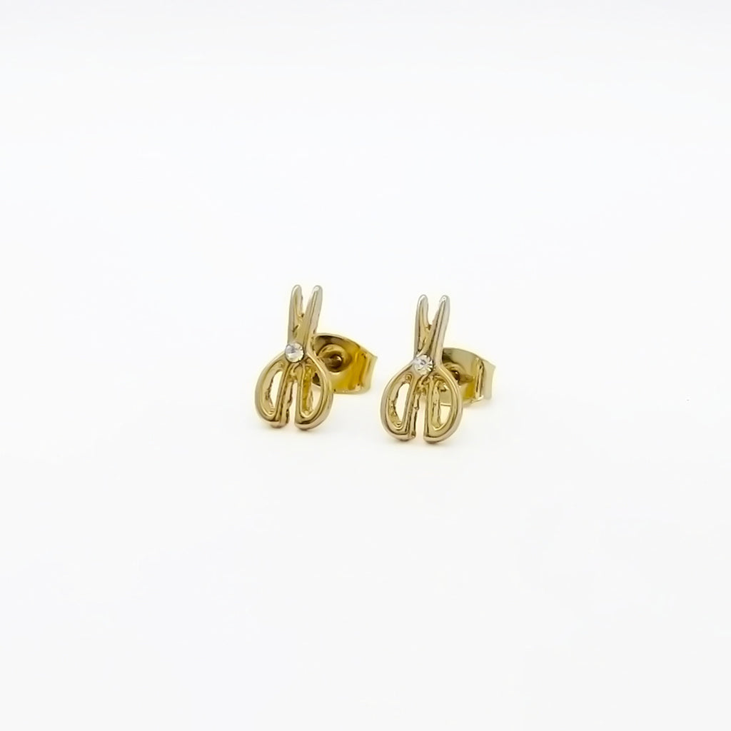 Crystal Scissors Stud Earrings