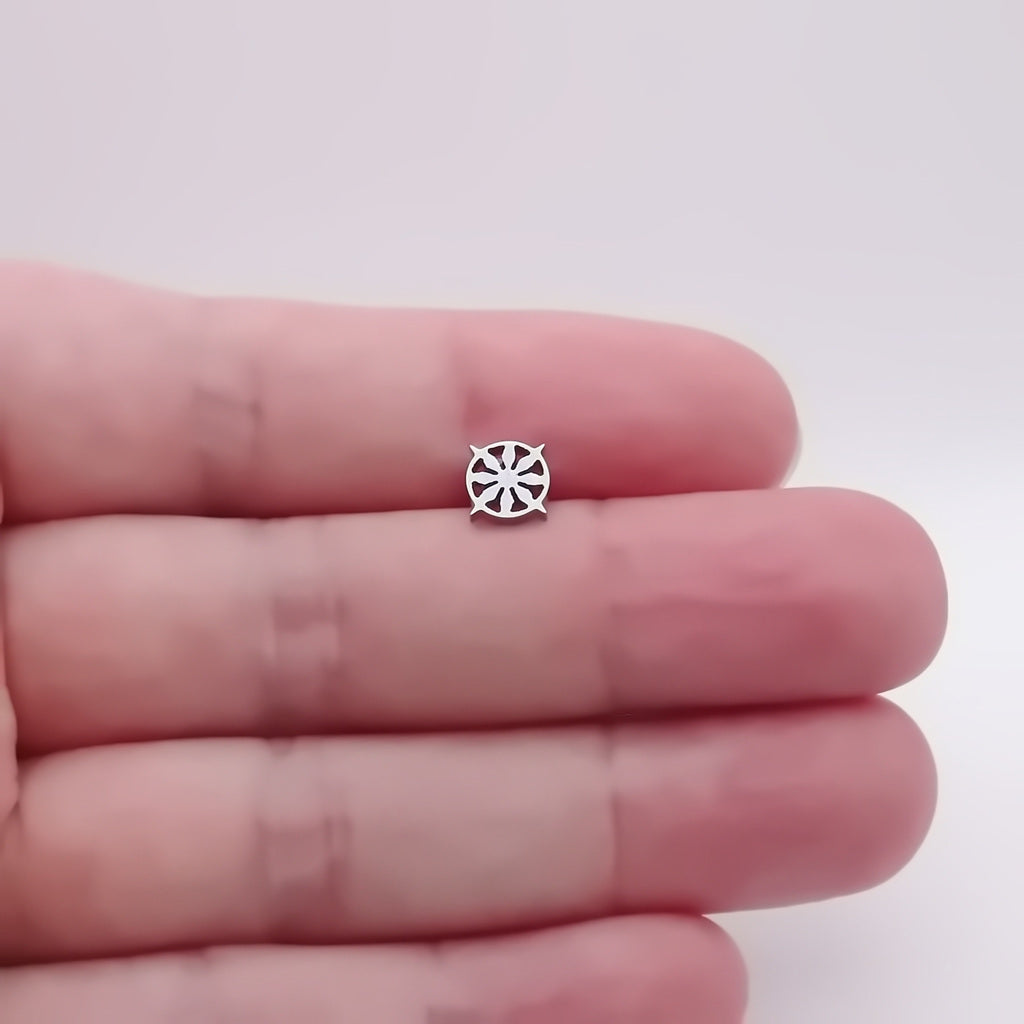 Stainless Steel Ship Wheel Fake Plug Earring