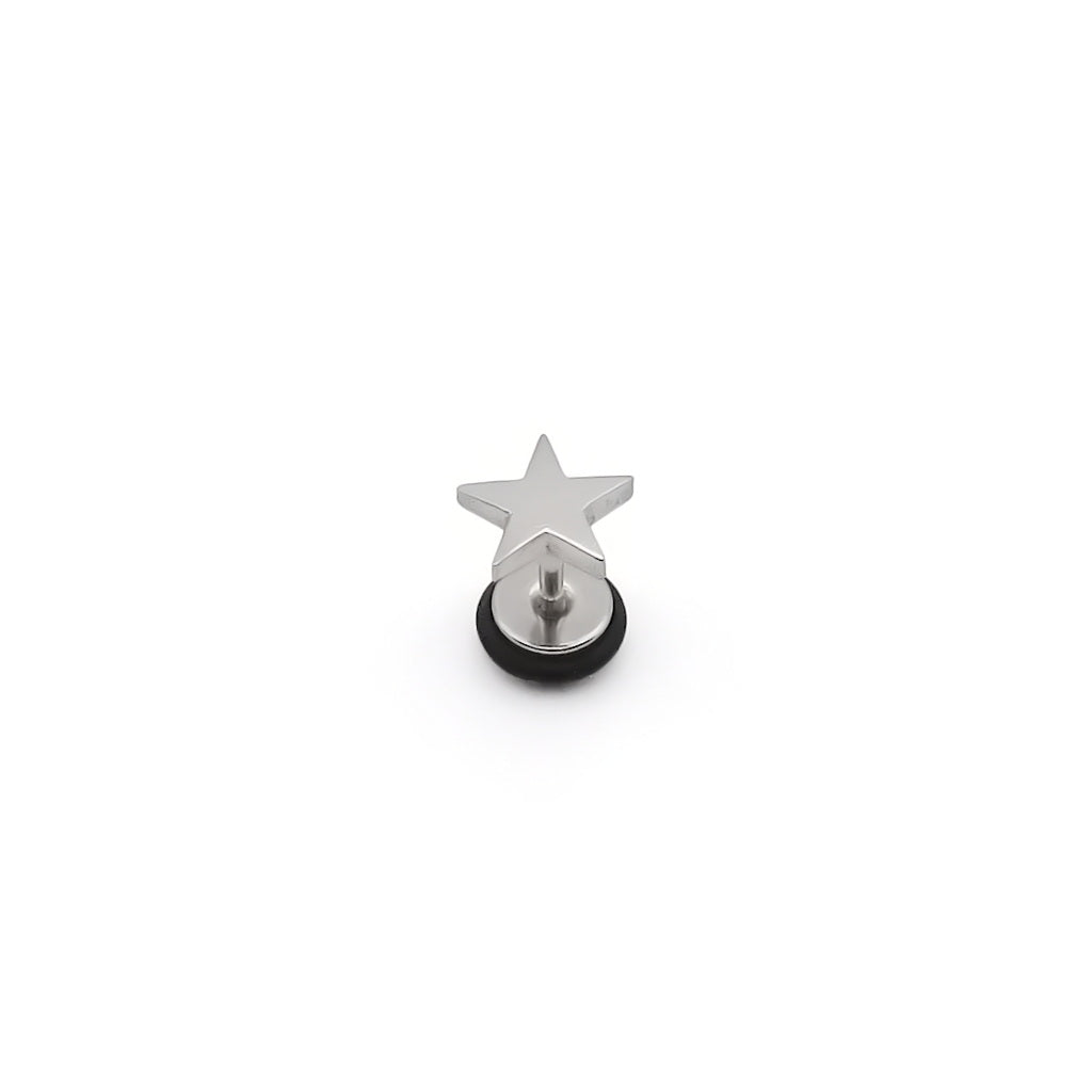 Stainless Steel Star Fake Plug Earring
