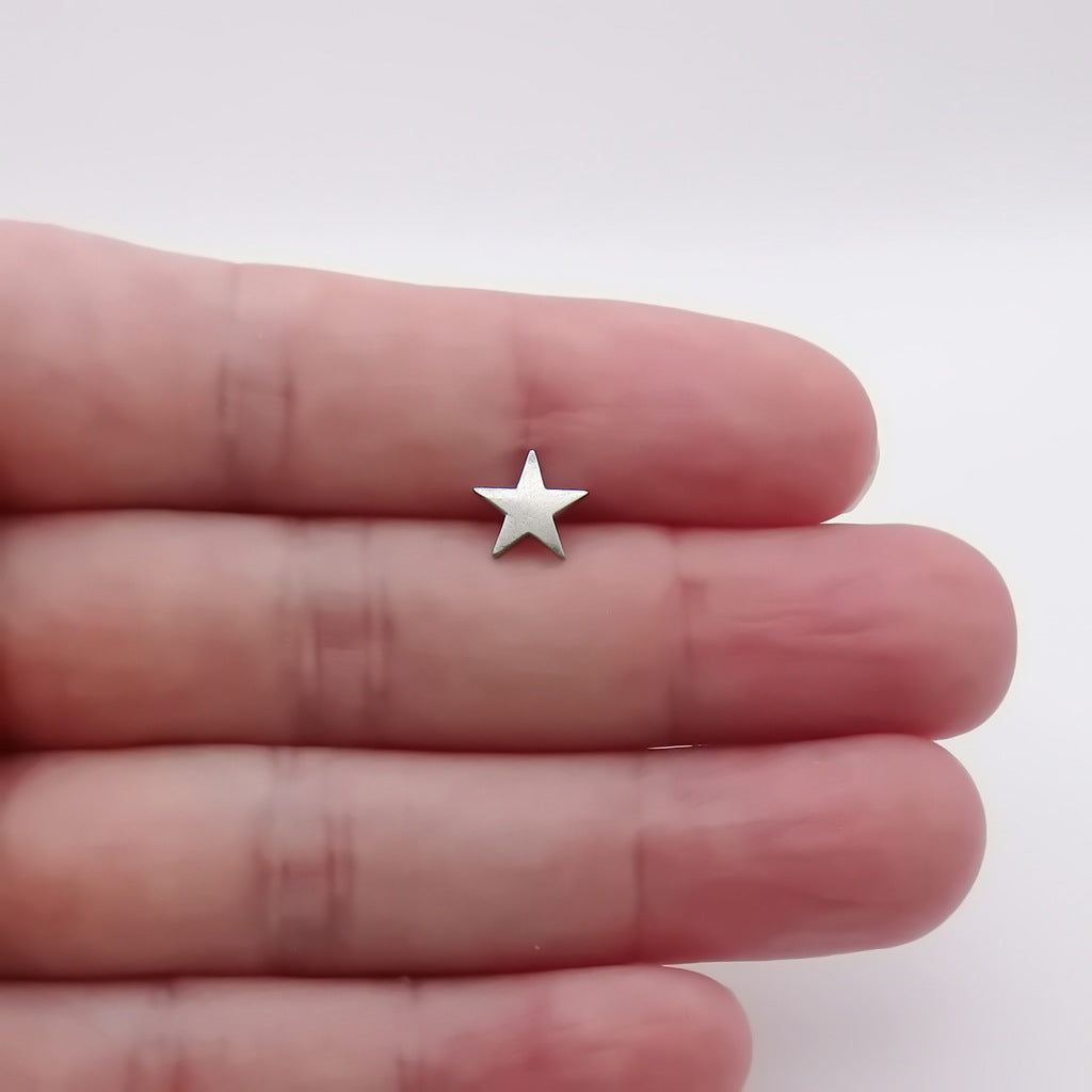 Stainless Steel Star Fake Plug Earring