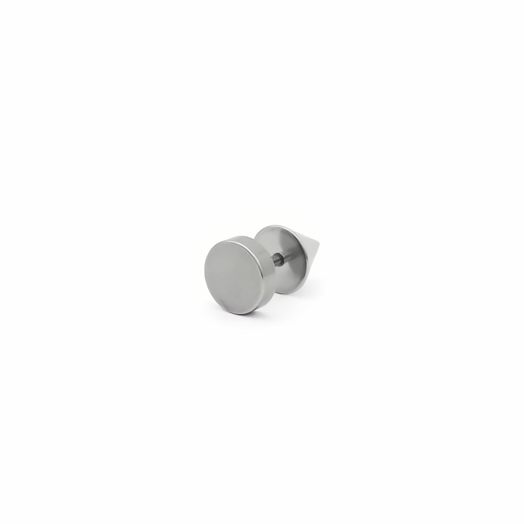 Stainless Steel Round Spike Back Fake Plug Earring-Fake Plugs-3-Glitters