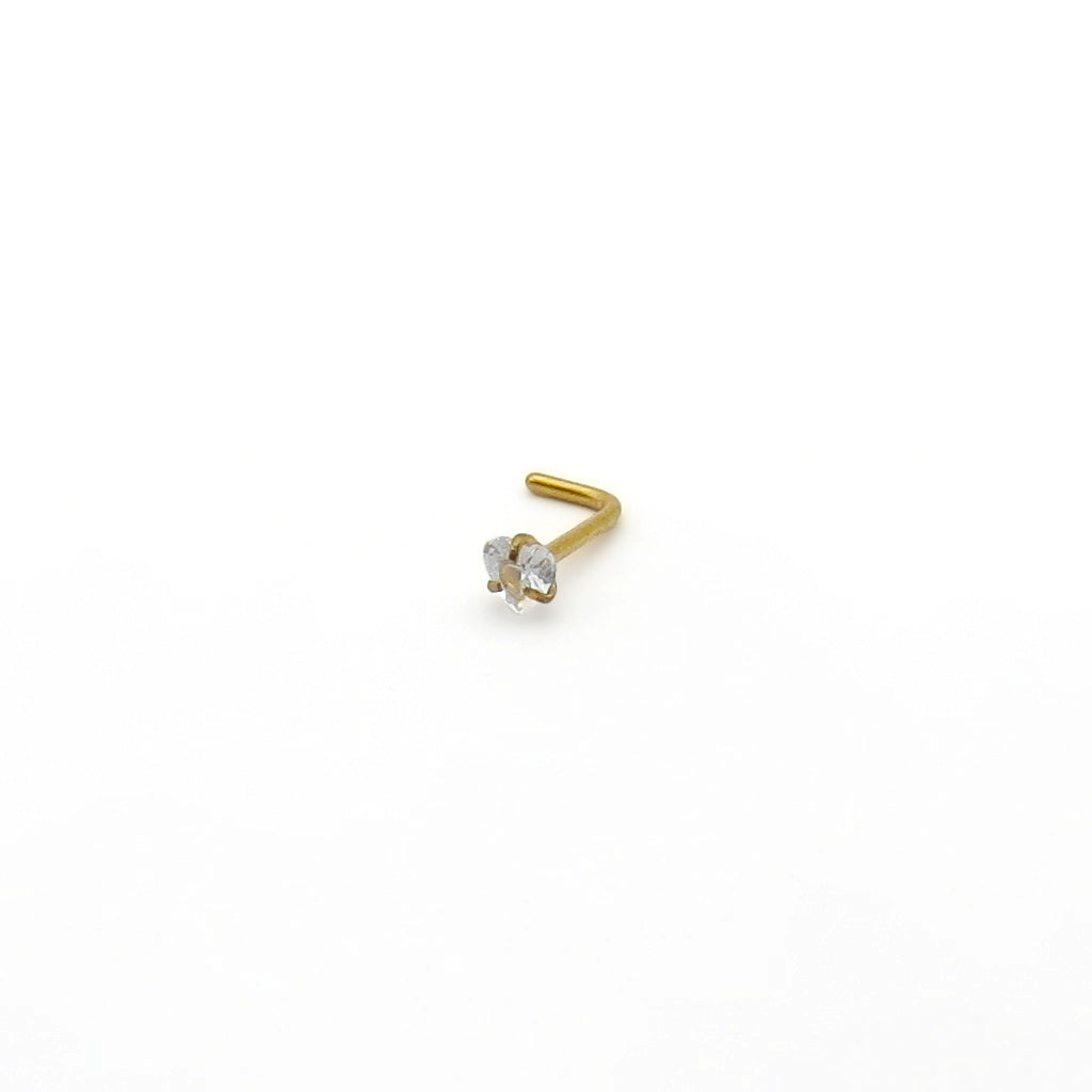 3mm Heart C.Z L Bend Nose Stud