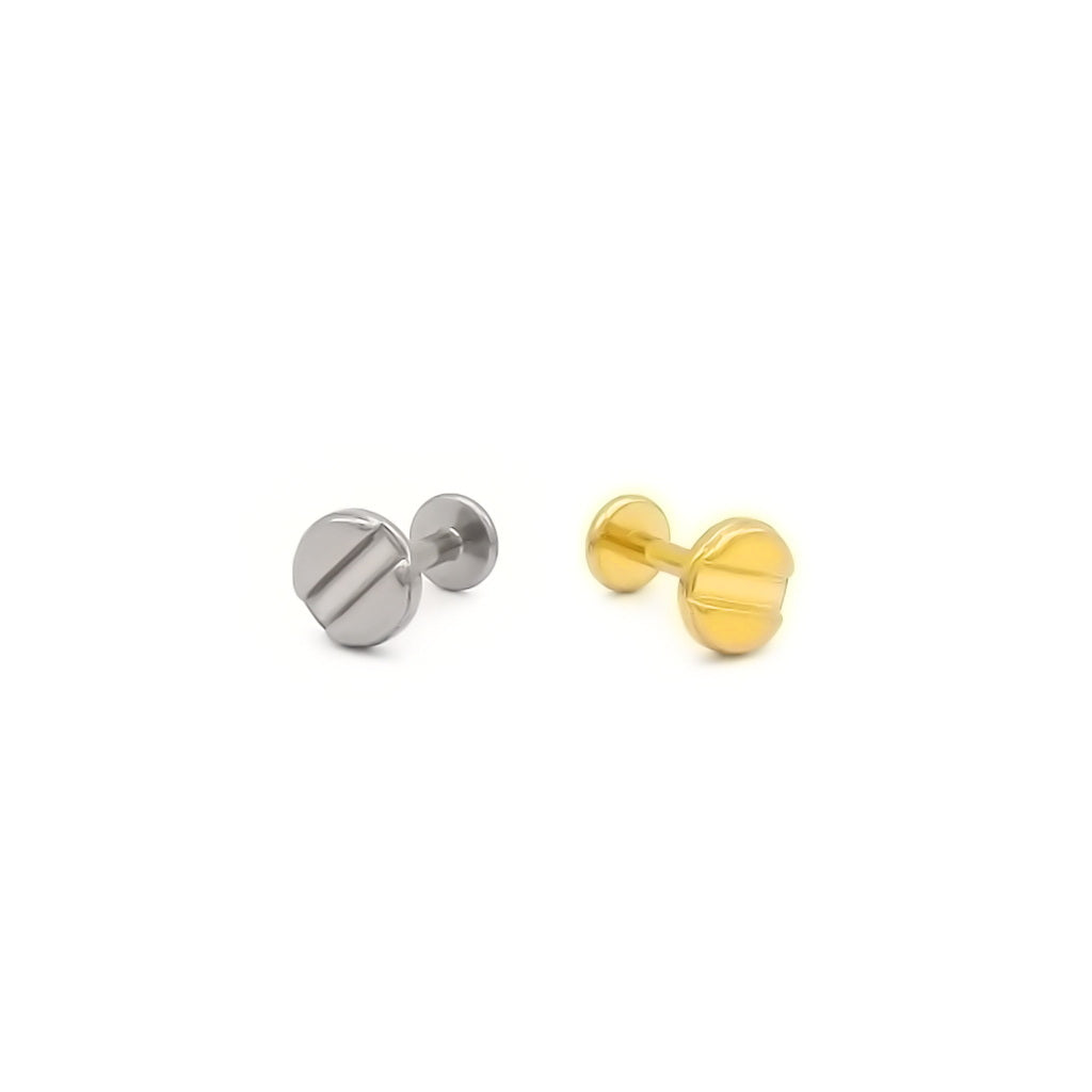 Screw Head Titanium Flat Back Stud Earring