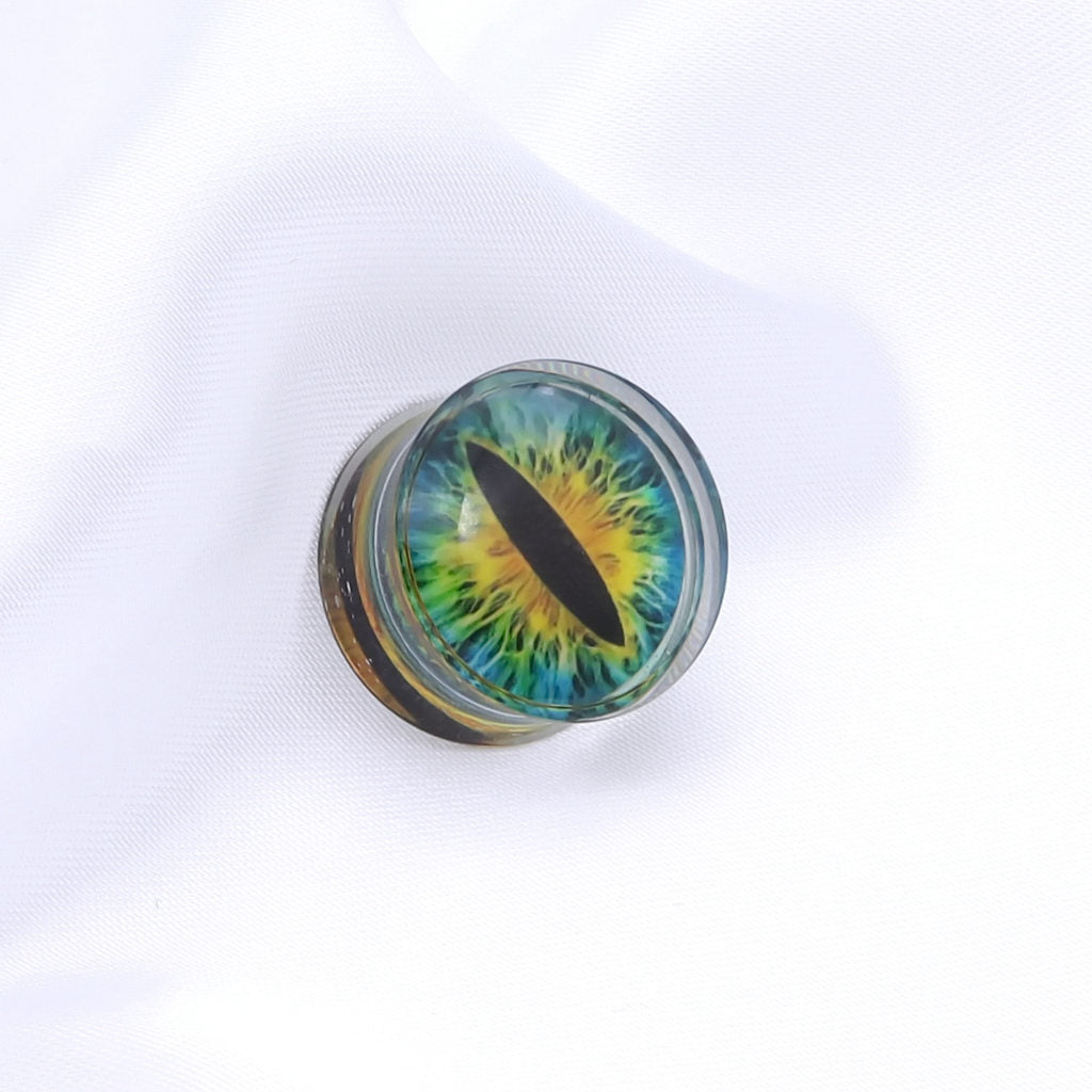 Snake Eye Inlaid Acrylic Saddle Plugs-Tunnels-2-Glitters