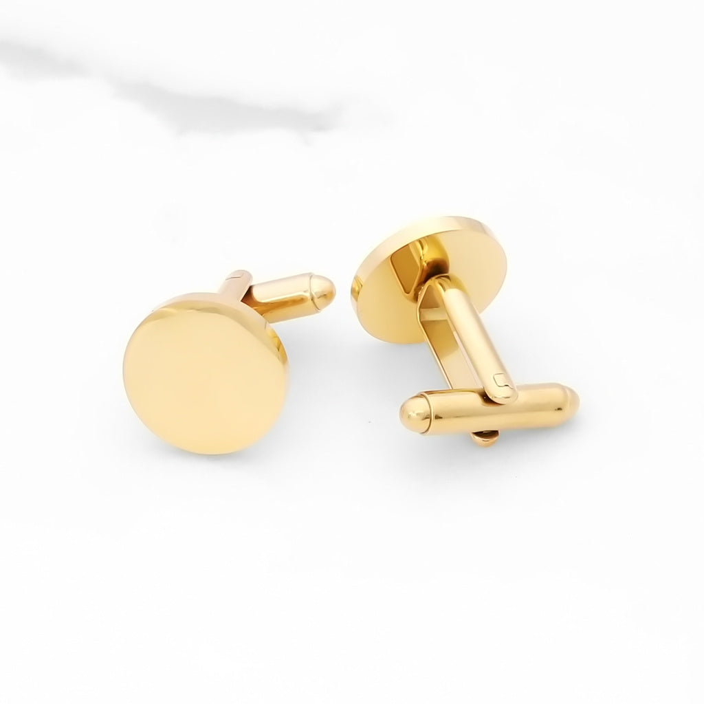 Stainless Steel Round Cufflinks-Cufflinks-7-Glitters
