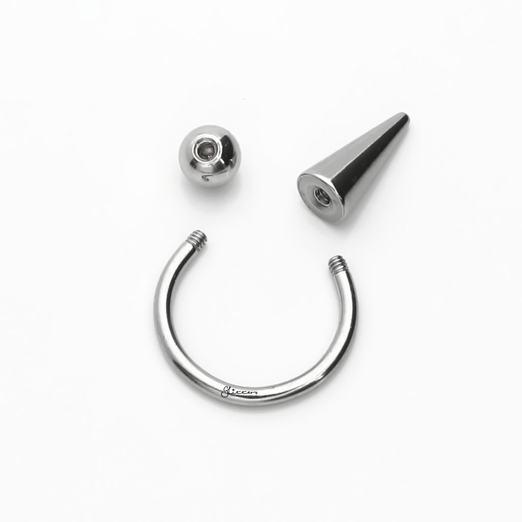 Spike and Ball Lippy Loop Labret Horseshoe Rings-Horseshoes-3-Glitters