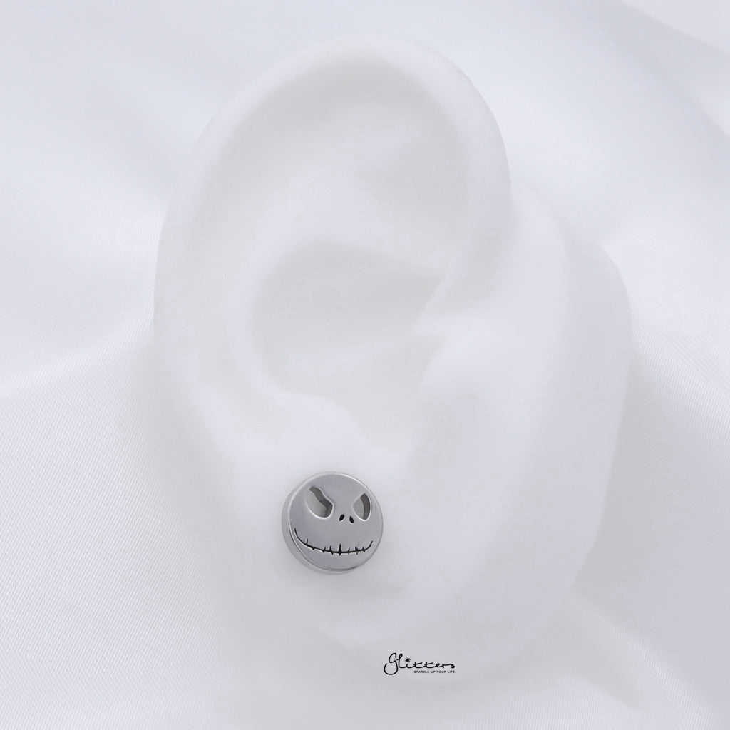 Stainless Steel Jack Skellington Fake Plug - Silver-Fake Plugs-2-Glitters