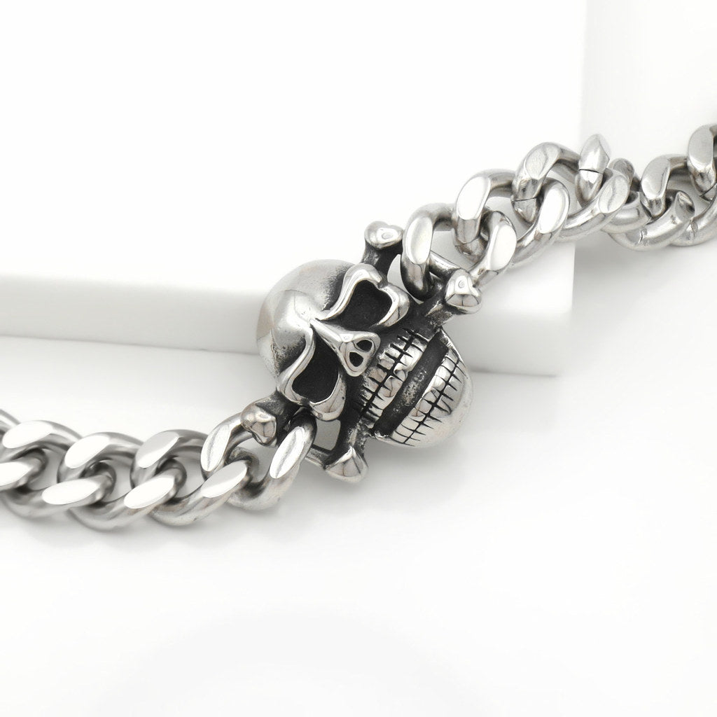 Stainless Steel Gothic Skull Link Bracelet-Stainless Steel Bracelets-3-Glitters