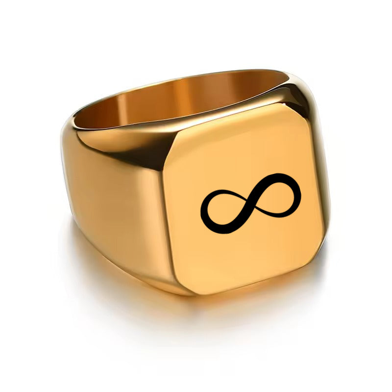 Personalised Stainless Steel Square Shape Ring-Stainless Steel Rings-5-Glitters