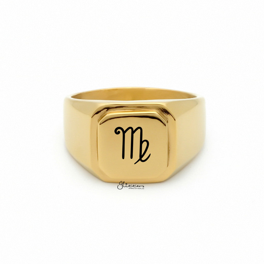 Personalised Stainless Steel Square Flat Top Signet Rings-Stainless Steel Rings-5-Glitters
