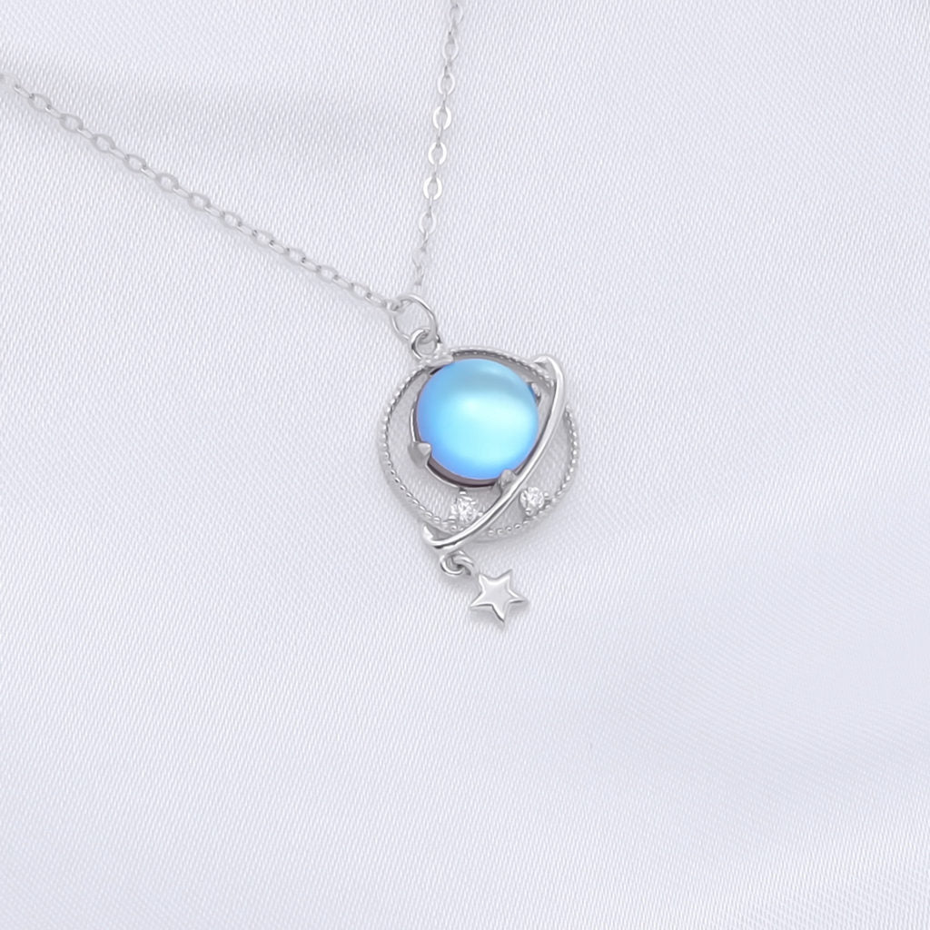 Sterling Silver Planet Necklace-Sterling Silver Necklaces-3-Glitters
