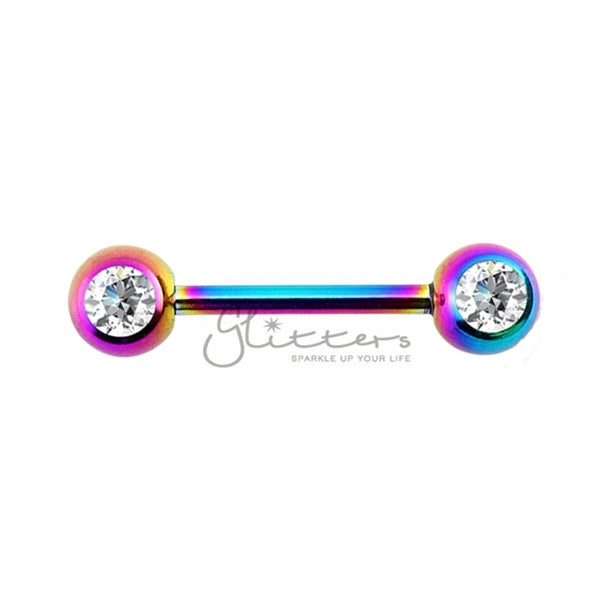 316L Surgical Steel Double CZ Titanium IP Nipple Barbells-Body Piercing Jewellery, Nipple Barbell-971_43ee082b-8b0e-4c42-aeef-68fefbcdbffa-Glitters