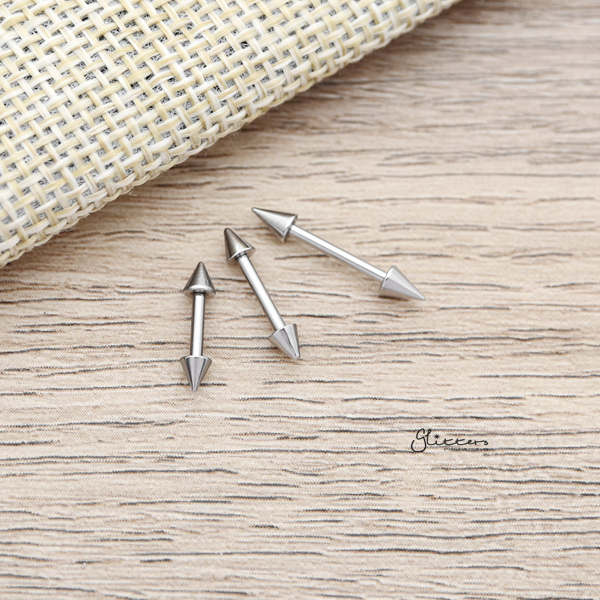 16Gauge 316L Surgical Steel Straight Barbells with Spikes-6mm|8mm|10mm-Body Piercing Jewellery, Cartilage, Conch Earrings, Eyebrow, Helix Earrings, Nipple Barbell, Tragus-EB0011_01-Glitters