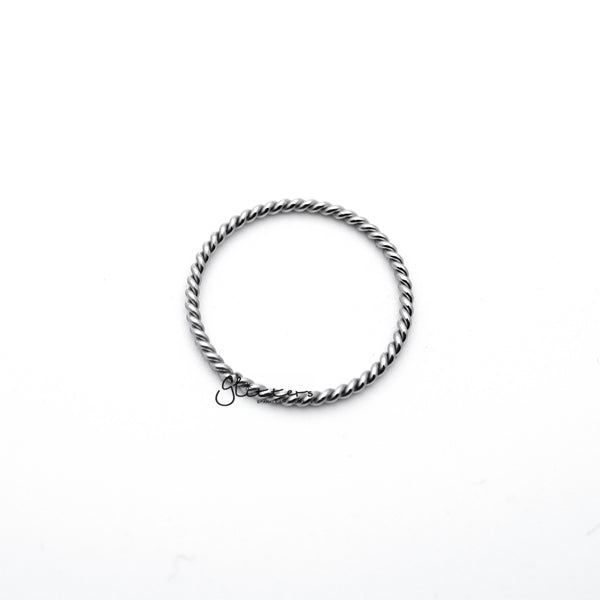 Twisted Stainless Steel Women's Rings - Silver-Jewellery, Rings, Stainless Steel, Stainless Steel Rings, Women's Jewellery, Women's Rings-RG0135_02-Glitters