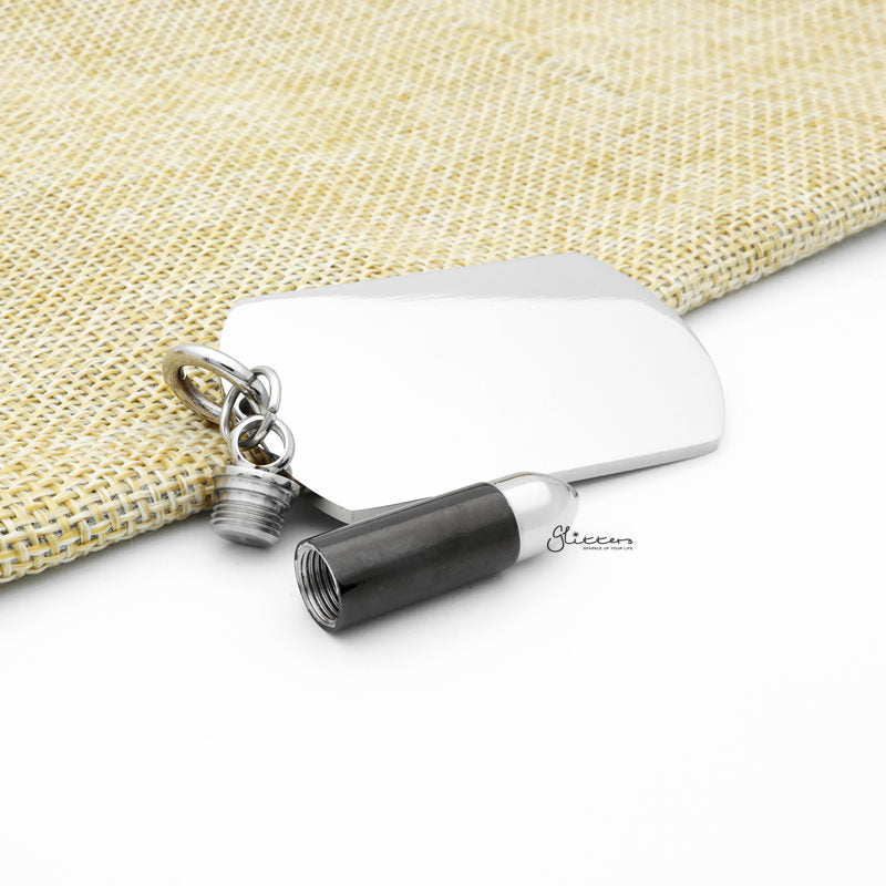 Stainless Steel Dog Tag with Bullet Pendant - Black-Jewellery, Men's Jewellery, Men's Necklace, Necklaces, Pendants, Stainless Steel, Stainless Steel Pendant-SP0287-K1_1-Glitters