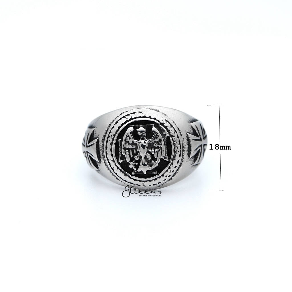 Men's Antiqued Stainless Steel Eagle Casting Rings-Jewellery, Men's Jewellery, Men's Rings, Rings, Stainless Steel, Stainless Steel Rings-SR0132_1000-01_New-Glitters