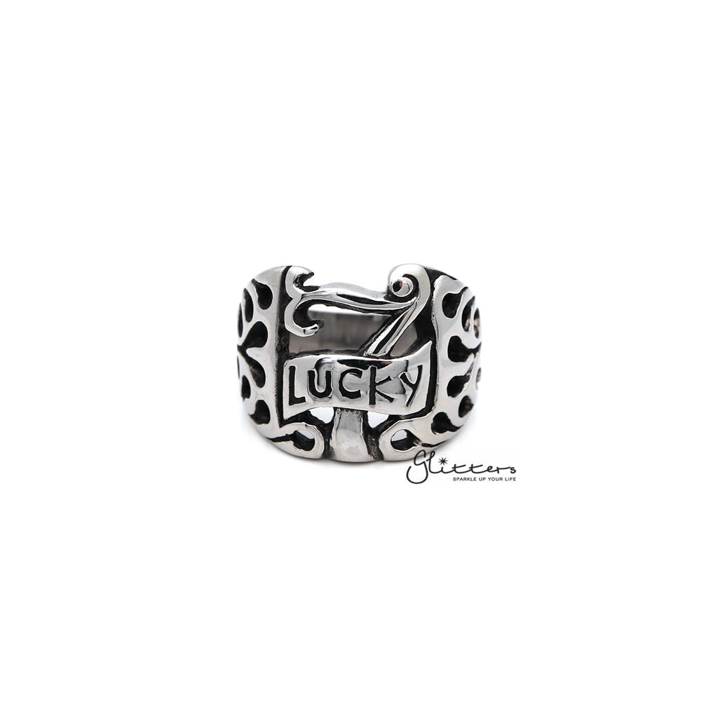 Men's Stainless Steel "LUCKY 7" Casting Rings-Jewellery, Men's Jewellery, Men's Rings, Rings, Stainless Steel, Stainless Steel Rings-SR0151_1000-01-Glitters