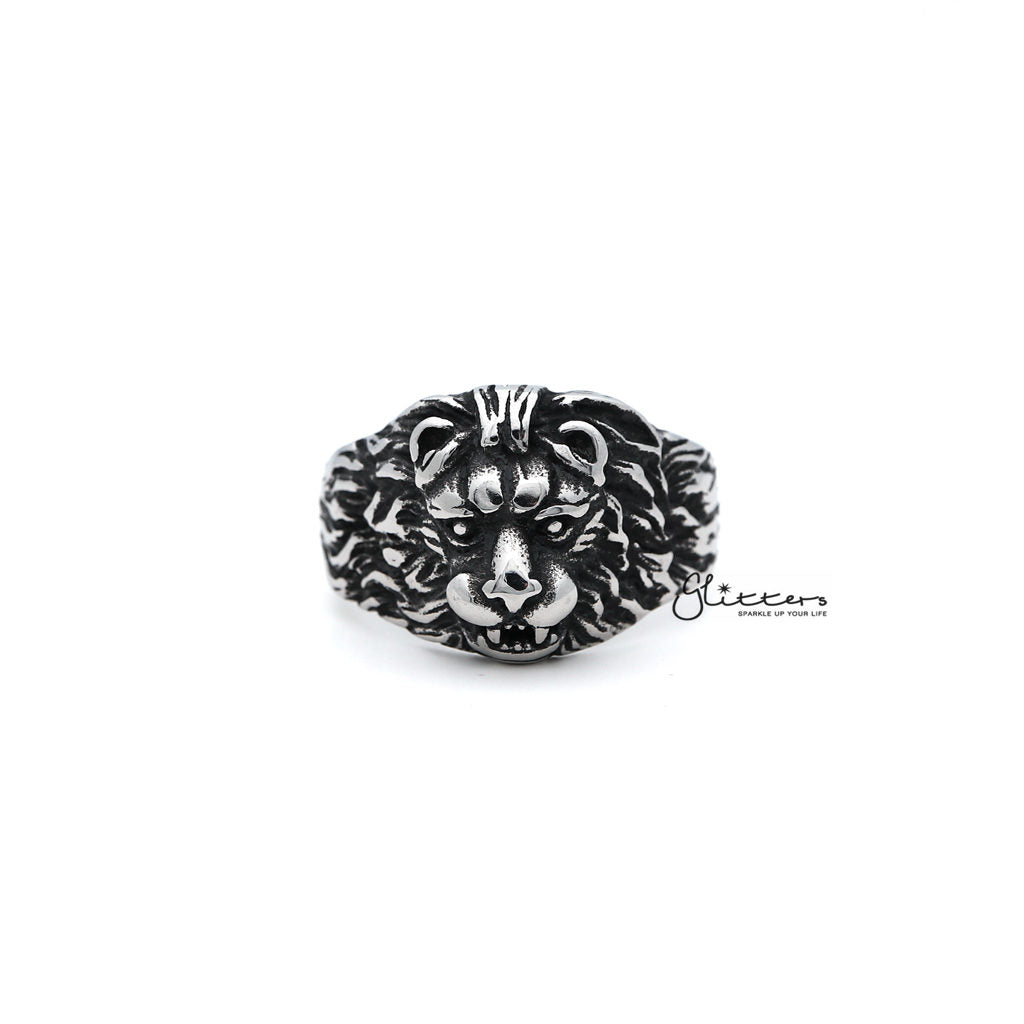 Men's Antiqued Stainless Steel Gothic Lion Heart Casting Rings-Jewellery, Men's Jewellery, Men's Rings, Rings, Stainless Steel, Stainless Steel Rings-SR0193_1000-01-Glitters