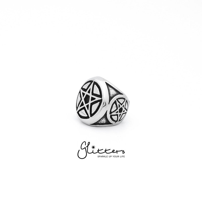 Stainless Steel Star Cast Ring-Jewellery, Men's Jewellery, Men's Rings, Rings, Stainless Steel, Stainless Steel Rings-SR0194_2-Glitters