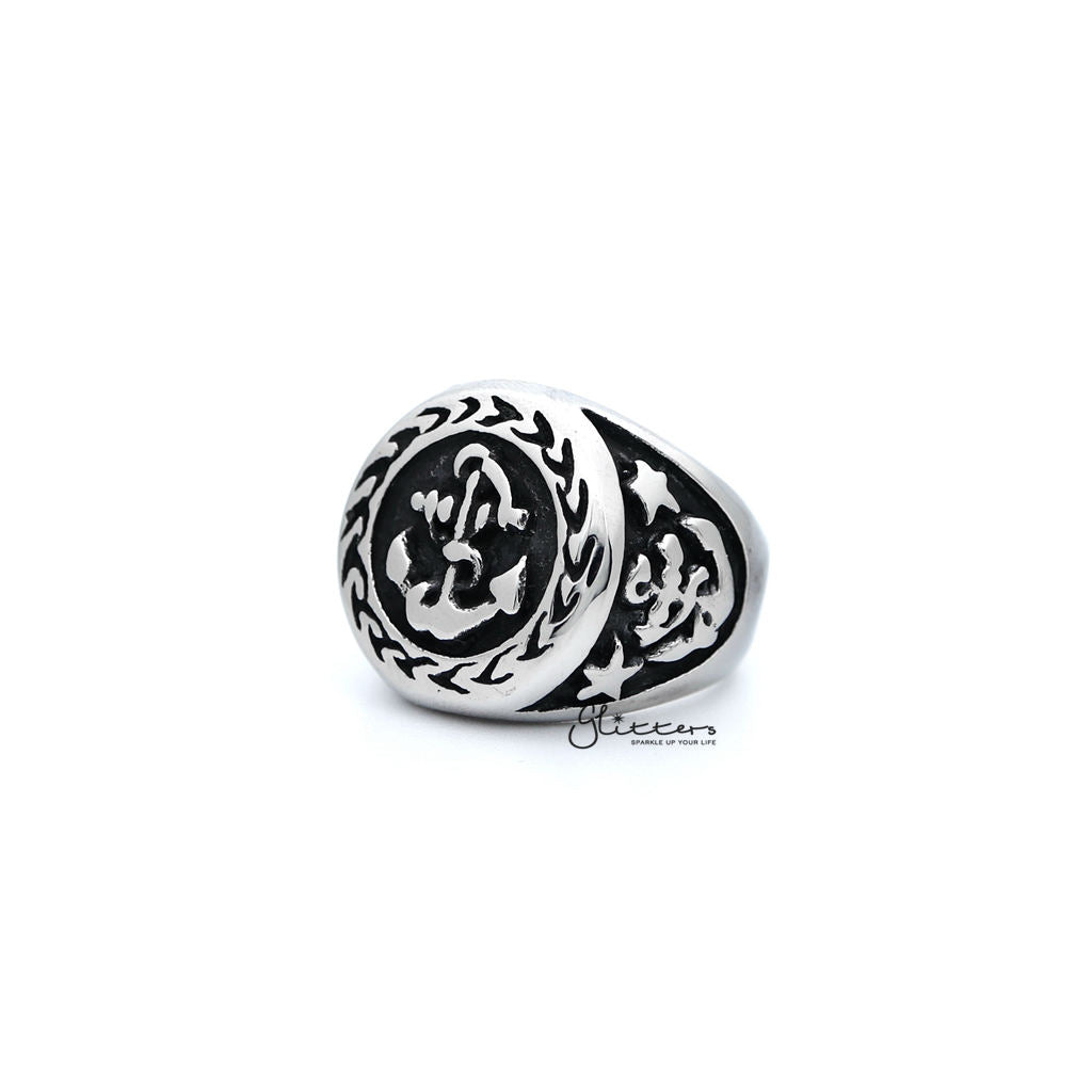 Men's Antiqued Stainless Steel Anchor Casting Rings-Jewellery, Men's Jewellery, Men's Rings, Rings, Stainless Steel, Stainless Steel Rings-SR0195_1000-02-Glitters