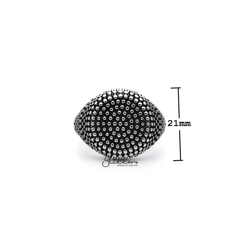 Stainless Steel Antiqued Circle Shape Dot Casting Men's Rings-Jewellery, Men's Jewellery, Men's Rings, Rings, Stainless Steel, Stainless Steel Rings-SR0200_800-01_New-Glitters