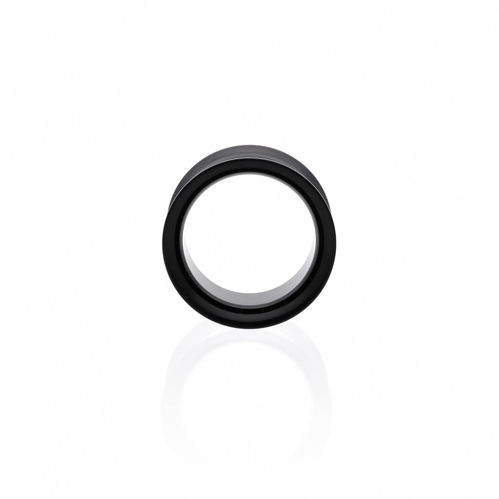 Hollow Saddle Acrylic Tunnels - Black-Body Piercing Jewellery, New, Plug, Tunnel-TL0024-K1_1-Glitters