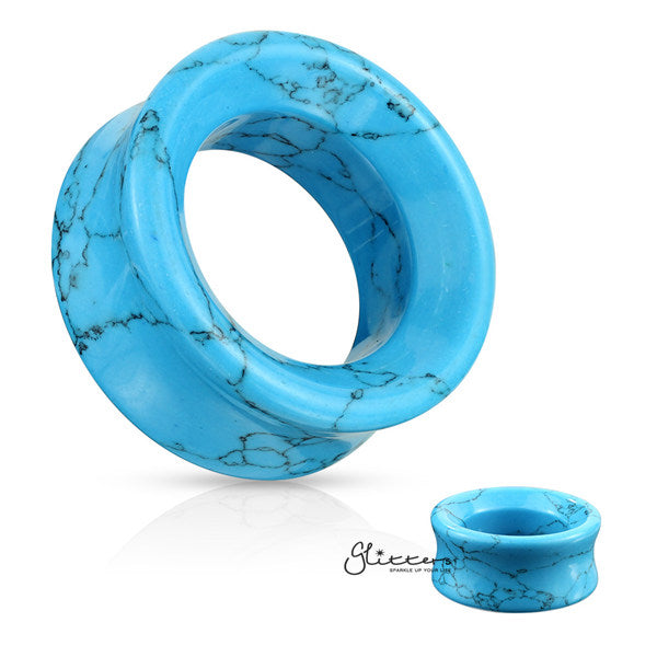 Semi Precious Turquoise Stone Double Flared Saddle Tunnel-Body Piercing Jewellery, Plug, Tunnel-TL_0049_01-Glitters