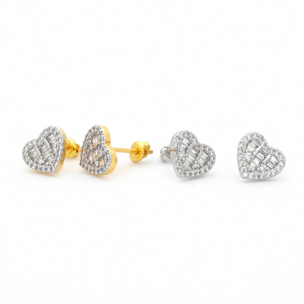 CZ Paved Iced Heart Stud Earrings-Cubic Zirconia, earrings, Hip Hop Earrings, Iced Out, Jewellery, Men's Earrings, Men's Jewellery, Stud Earrings, Women's Earrings, Women's Jewellery-er1552-2_800-Glitters