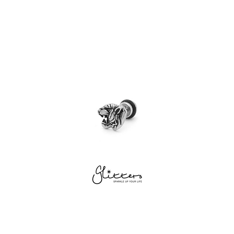 Stainless Steel Tiger Head Fake Plug-Body Piercing Jewellery, earrings, Fake Plug, Jewellery, Men's Earrings, Men's Jewellery, Stainless Steel-fp0099_3-Glitters