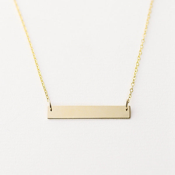 24K Gold Plated over Sterling Silver Horizontal Bar Necklace-Medium-Bar Necklace, Gift Box, Jewellery, Necklaces, Personalized, Sterling Silver Necklaces, Women's Jewellery-nnk02-bar01_41652bd4-5152-4cf1-bc3a-b3557722566e-Glitters