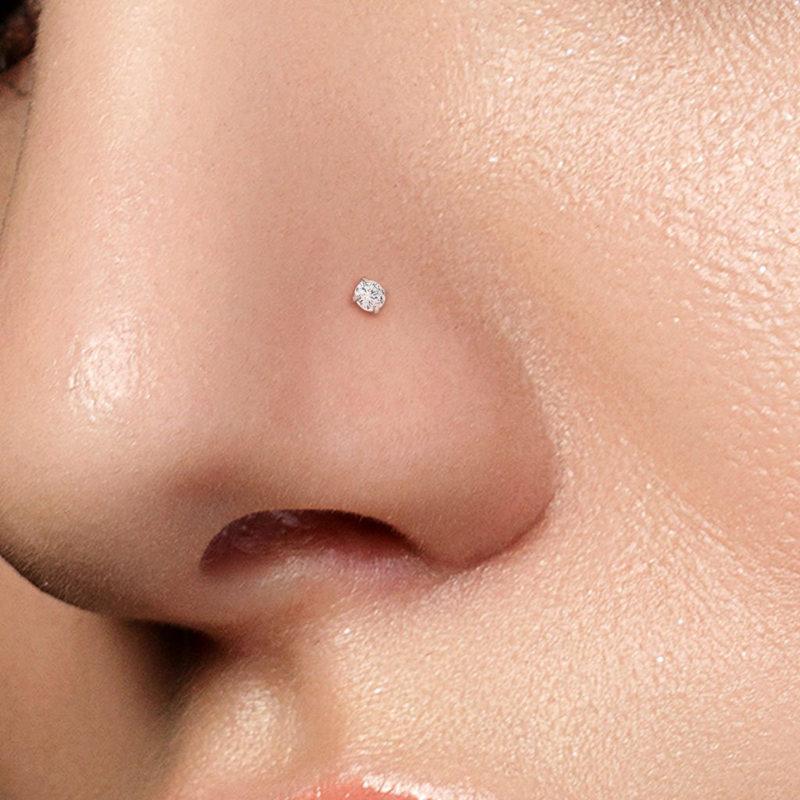 Round C.Z L Bend Nose Stud-Body Piercing Jewellery, Cubic Zirconia, L Bend, Nose Piercing Jewellery, nose pin, Nose Studs-ns0069-m_dc1501c2-ef55-4e34-a3fc-8054ffbd3a79-Glitters