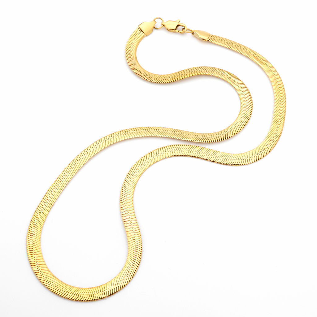 Stainless Steel 5mm Herringbone Chain Necklace-Jewellery, Necklaces, Stainless Steel Chain, Women's Jewellery, Women's Necklace-sc0097-2_1-Glitters