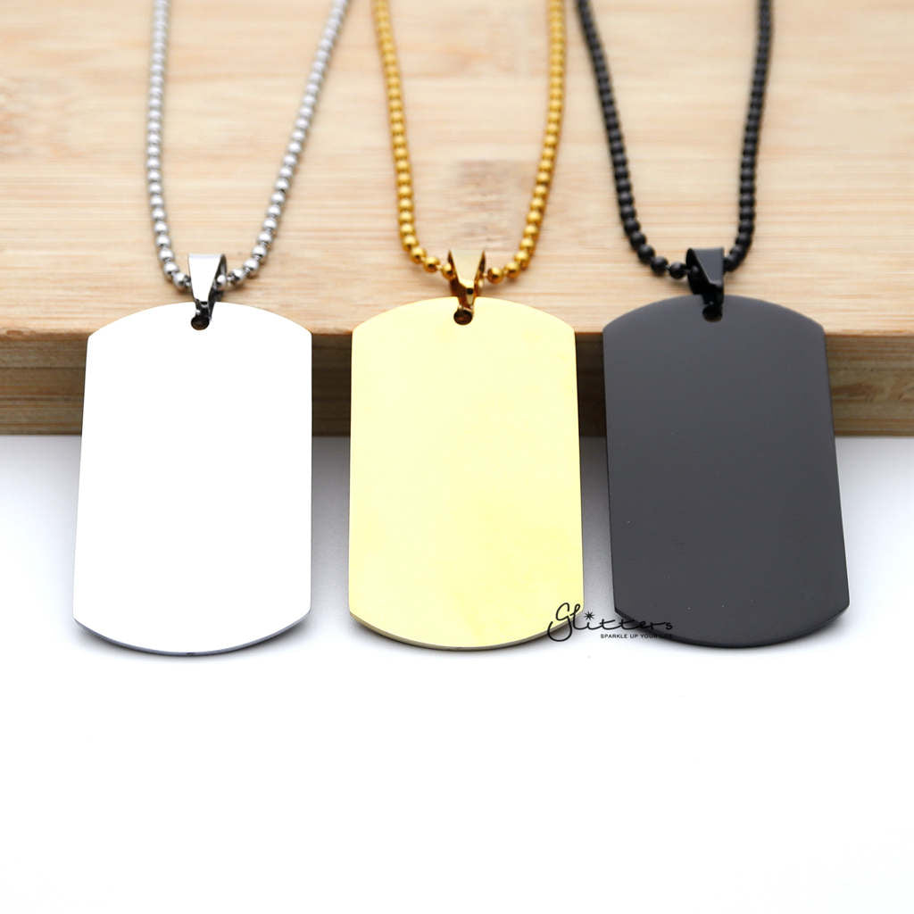 Personalized Stainless Steel Necklace Dog Tag Pendant + Engraving Custom Message-Best Sellers, Engraved Dog Tag, Engraved Tag, Engraving, Personalized-sp0001_1000-02_ea1281aa-a32d-4641-baef-54efe995bb39-Glitters