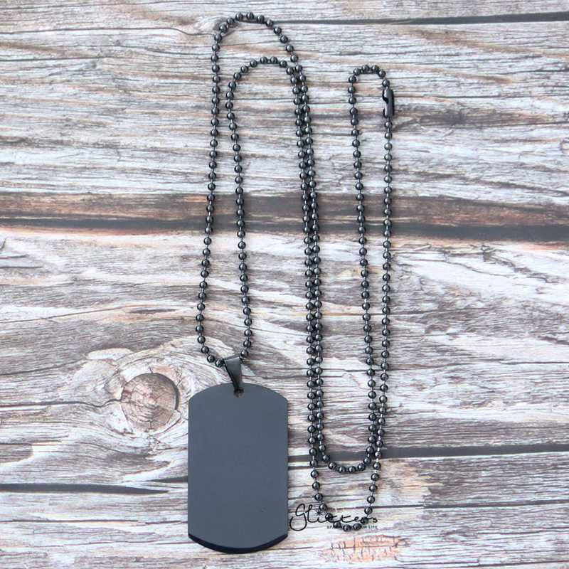 Personalized Stainless Steel Necklace Dog Tag Pendant + Engraving Custom Message-Best Sellers, Engraved Dog Tag, Engraved Tag, Engraving, Personalized-sp0001_1000-0601_4ded514d-8ce4-4548-9dc9-693b706b0202-Glitters