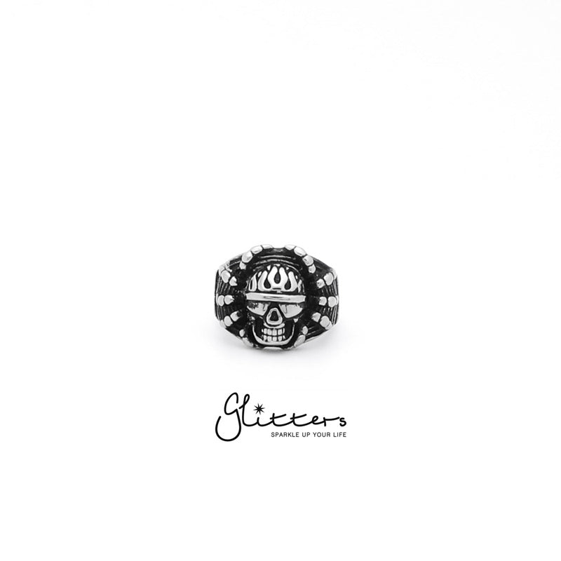 Stainless Steel Gothic Soldier Ghost Skull Spider Cast Ring-Jewellery, Men's Jewellery, Men's Rings, Rings, Stainless Steel, Stainless Steel Rings-sr0037_2-Glitters