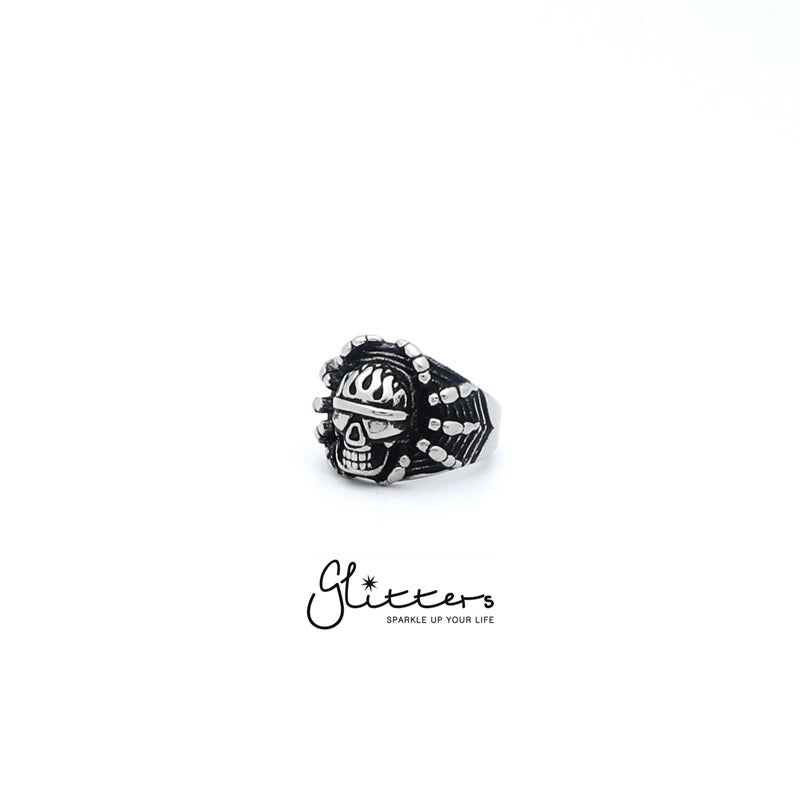 Stainless Steel Gothic Soldier Ghost Skull Spider Cast Ring-Jewellery, Men's Jewellery, Men's Rings, Rings, Stainless Steel, Stainless Steel Rings-sr0037_3-Glitters