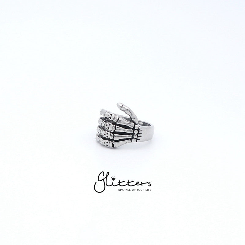 Stainless Steel Skeleton Hand Cast Ring-Jewellery, Men's Jewellery, Men's Rings, Rings, Stainless Steel, Stainless Steel Rings-sr0044_2-Glitters