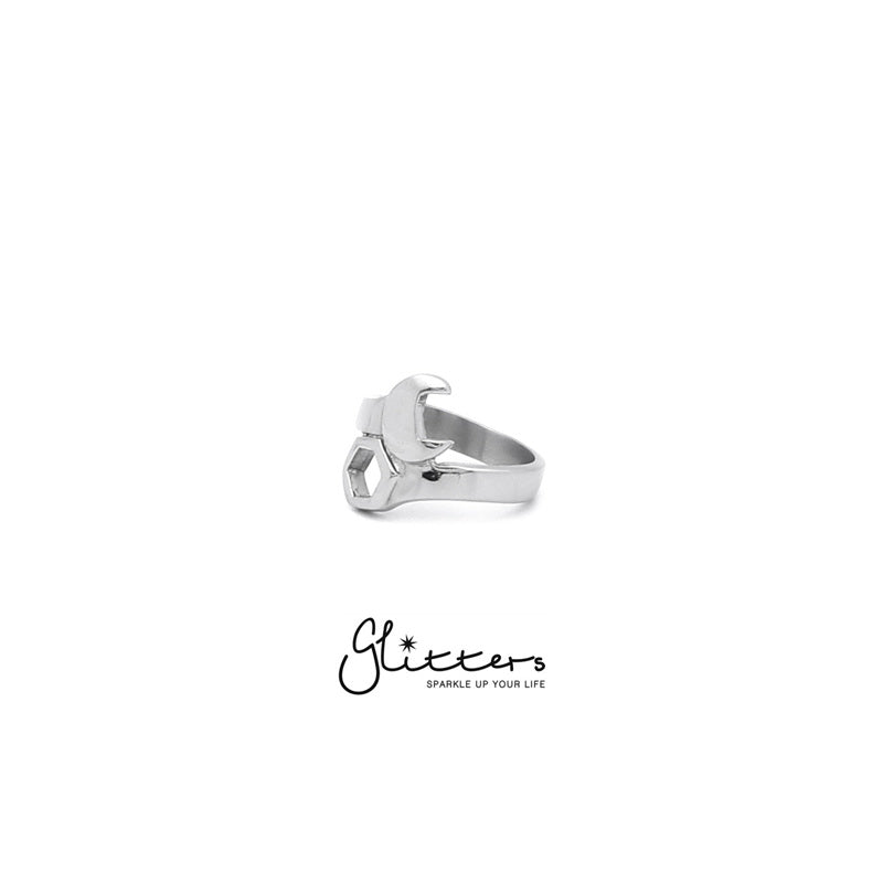 Stainless Steel Motorcycles Spanner Ring-Jewellery, Men's Jewellery, Men's Rings, Rings, Stainless Steel, Stainless Steel Rings-sr0062_2-Glitters