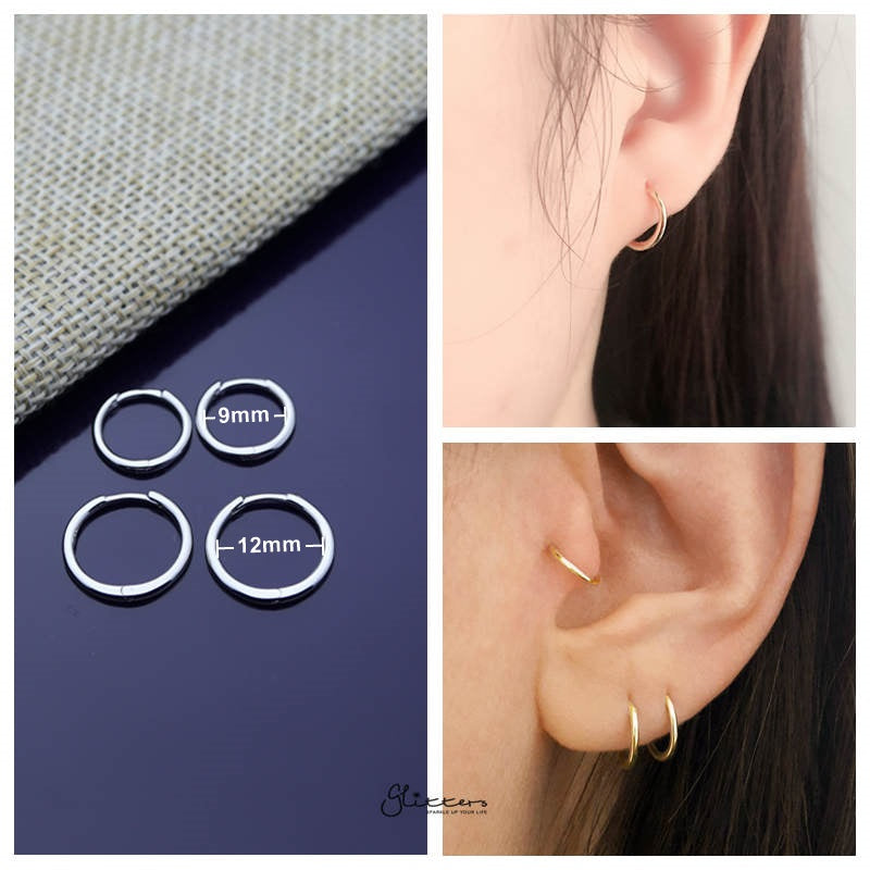 Sterling Silver Tiny One-Touch Huggie Hoop Earrings-Best Sellers, Daith, earrings, Hoop Earrings, Jewellery, Tragus, Women's Earrings, Women's Jewellery-sse0357-Sm-800_New-Glitters
