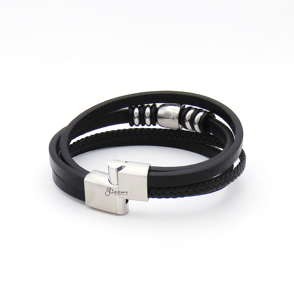 Multi-Layer Leather Skull Bracelet - Punk Braided Wristband-Leather Bracelets-6-Glitters