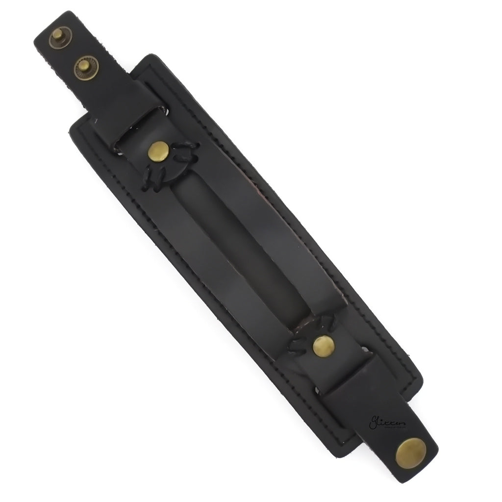 Punk Style Wide Adjustable Leather Wrap Bracelet-Leather Bracelets-6-Glitters