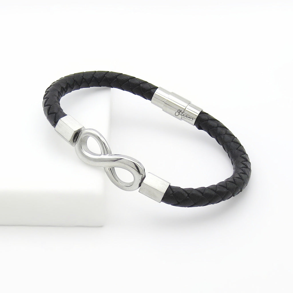 Infinity Pattern Single-Band Leather Bracelet