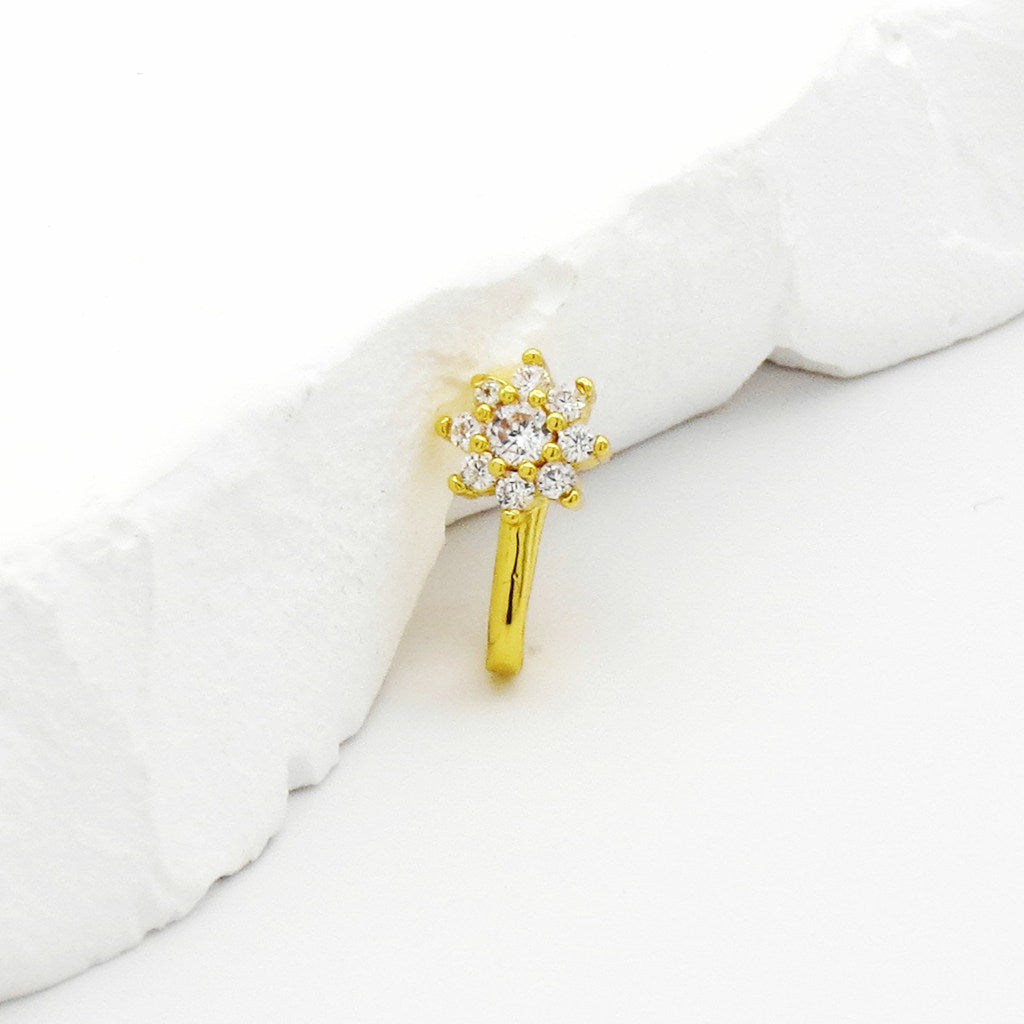 CZ Snowflake Non Piercing Nose Ring