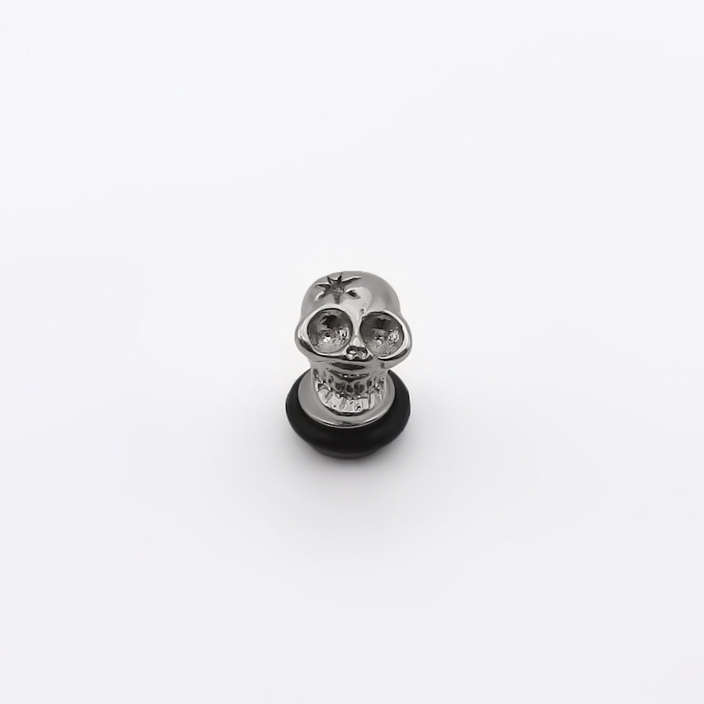 Stainless Steel Star Skull Fake Plug Earring