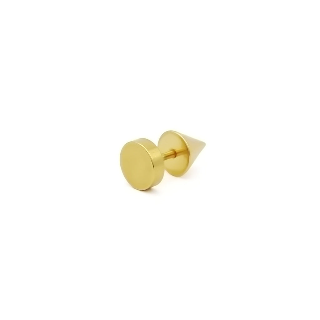 Stainless Steel Round Spike Back Fake Plug Earring-Fake Plugs-4-Glitters