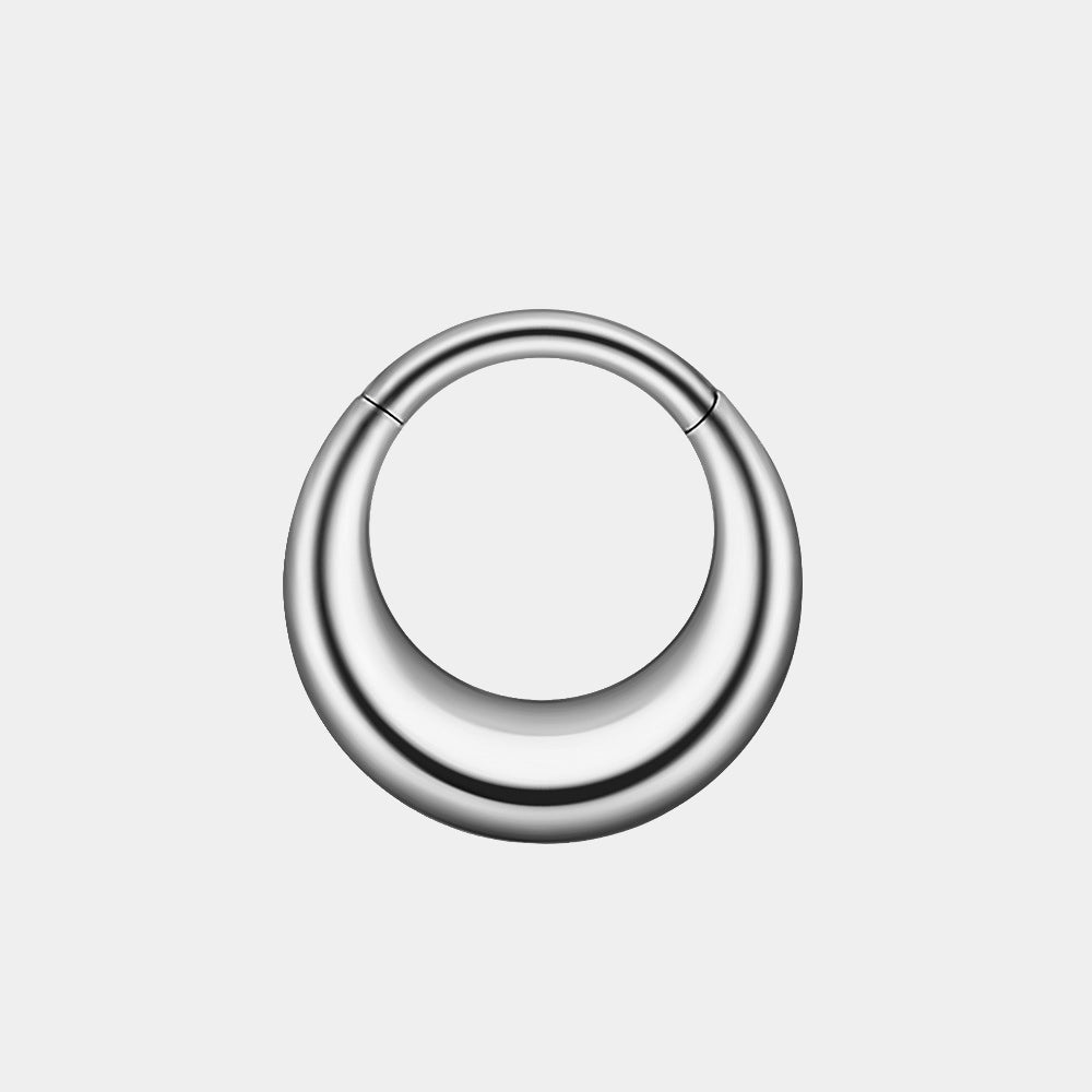 Titanium Thick Hinged Segment Hoop Ring - Silver-Septum Rings-1-Glitters