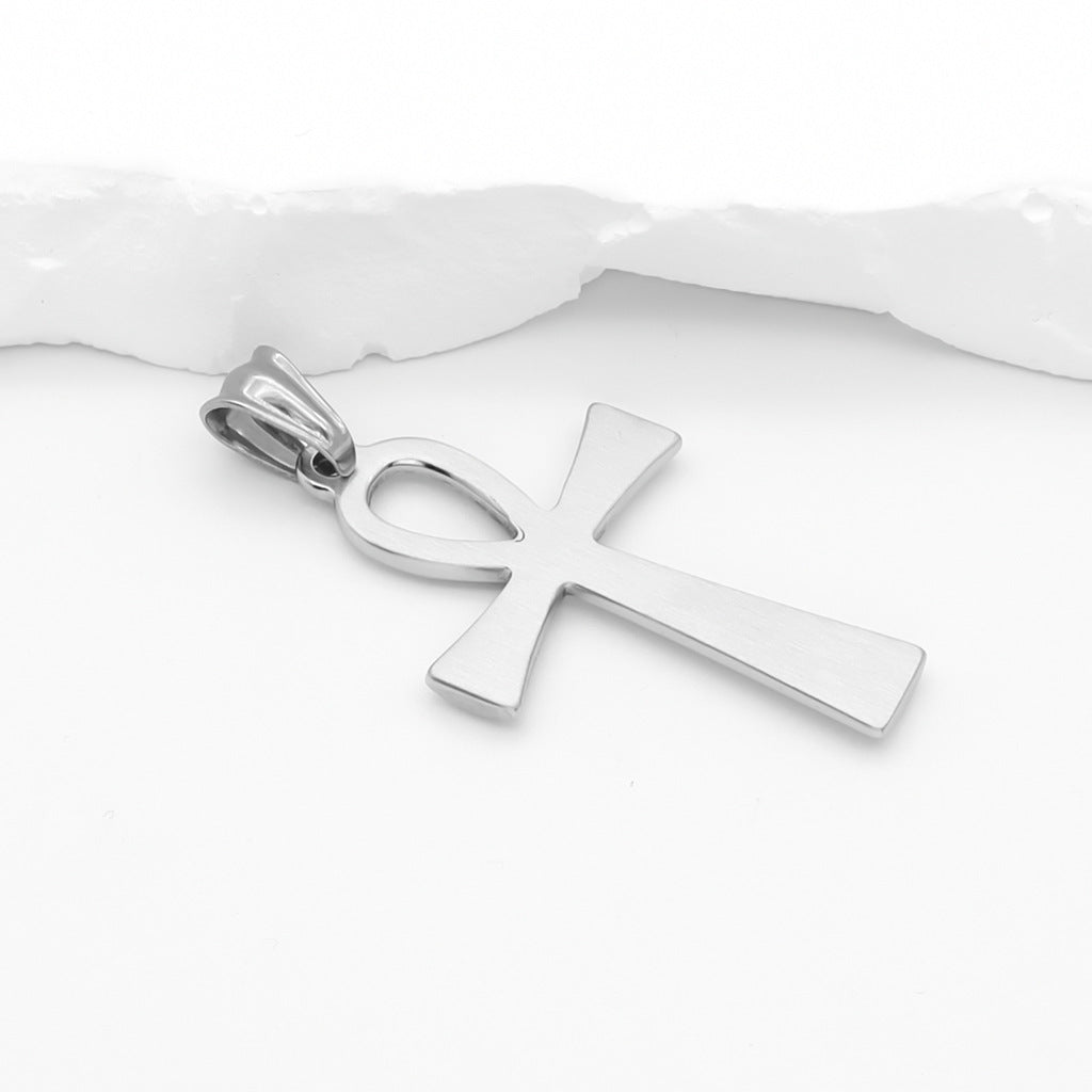 Ankh Cross Pendant - Silver-Pendants-3-Glitters