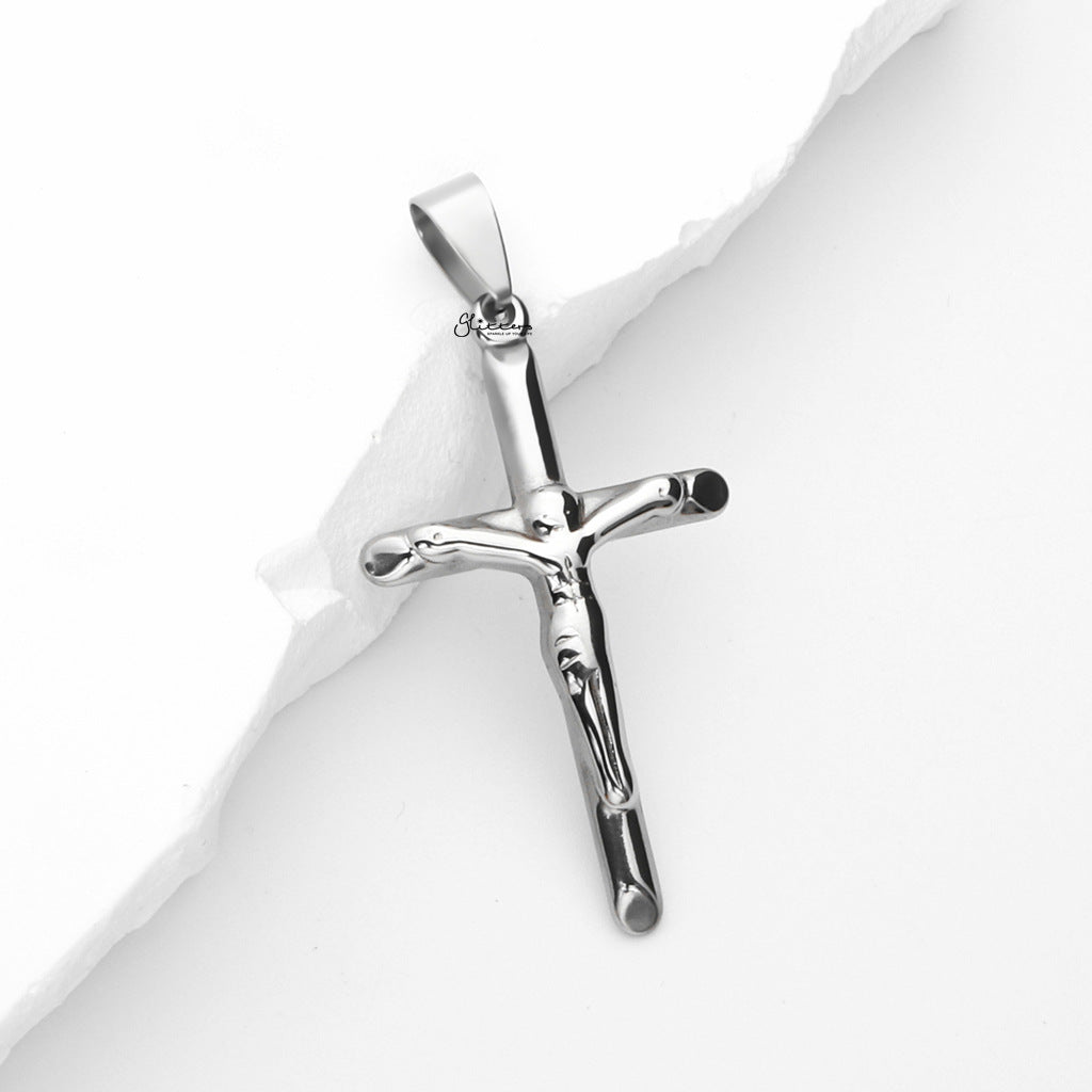 Stainless Steel Crucifix Cross Pendant - Silver-Pendants-2-Glitters